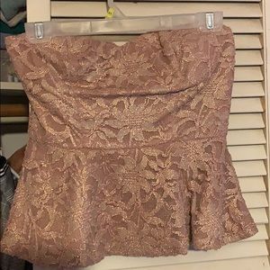 Pink and gold tube top